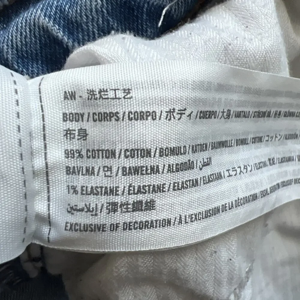 Abercrombie & Fitch The Dad High Rise Jeans Womens 28/6S Distressed Button Fly